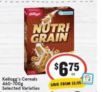 IGA Kellogg's cereals offer