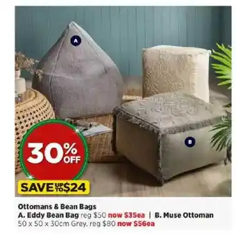 Spotlight Ottomans & bean bags or muse offer