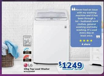 Bi-Rite Lg 10kg top load washer wtg1034wf offer