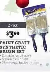 Stratco Paint craft synthetic brush set offer