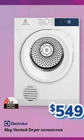 Bi-Rite Electrolux 6kg vented dryer edv605h3wb offer