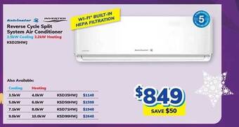 Bi-Rite Kelvinator reverse cycle split system air conditioner offer