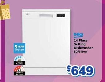 Bi-Rite Beko 14 place setting dishwasher bdf1410w offer