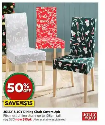 Spotlight Jolly & joy dining chair covers 2pk offer