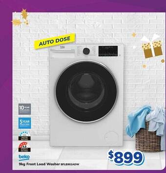 Bi-Rite Beko 9kg front load washer bflb902adw offer