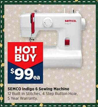 Spotlight Semco indigo 6 sewing machine offer