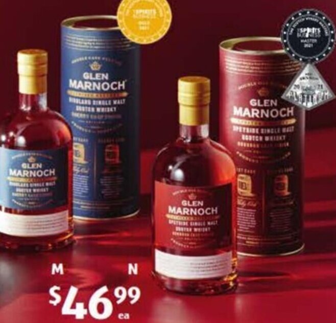Glen Marnoch Single Malt Sherry cask Finish Scotch Whisky, Glen Marnoch