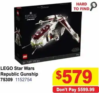 Mr Toys Lego Star Wars Republic Gunship 75309 offer