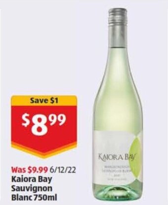 ALDI Kaiora Bay Sauvignon Blanc 750ml offer