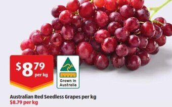ALDI Australian Red Seedless Grapes per kg offer