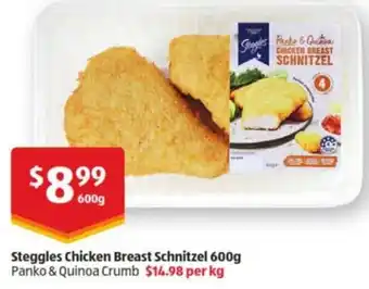 ALDI Steggles Chicklen Breast Schnitzel 600g offer
