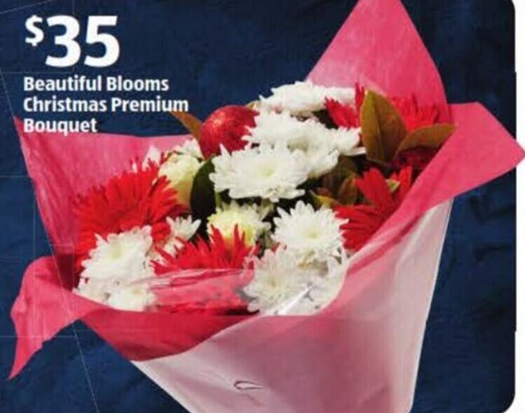 Beautiful Blooms Christmas Premium Bouquet offer at ALDI