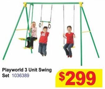 Mr Toys Playworld 3 Unit Swing Set offer