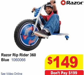 Mr Toys Razor Rip Rider 360 Blue offer