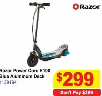 Mr Toys Razor Power Core E100 Blue Aluminum Deck offer
