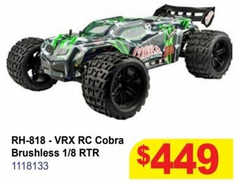 Mr Toys RH-818-VRX RC Cobra Brushless 1/8 RTR offer