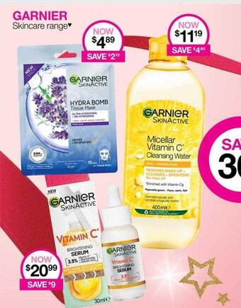 Priceline Garnier skincare range offer
