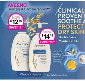 Priceline Aveeno skincare & haircare ranges offer