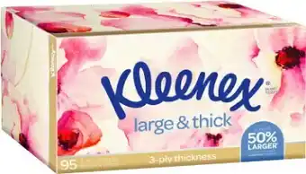 Coles Kleenex 3 Ply Large & Thick Facial Tissues 95 Pack offer