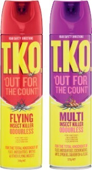 Coles TKO Out for the Count Flying 350g or Multi Insect Killer 320g offer