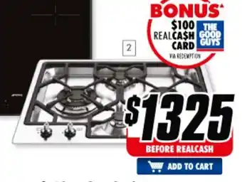 The Good Guys Smeg - 60cm Gas Cooktop - PGA64 offer
