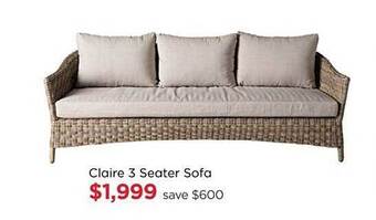 Early Settler Claire 3 seater sofa offer