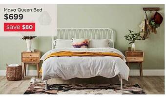 Early Settler Maya queen bed offer