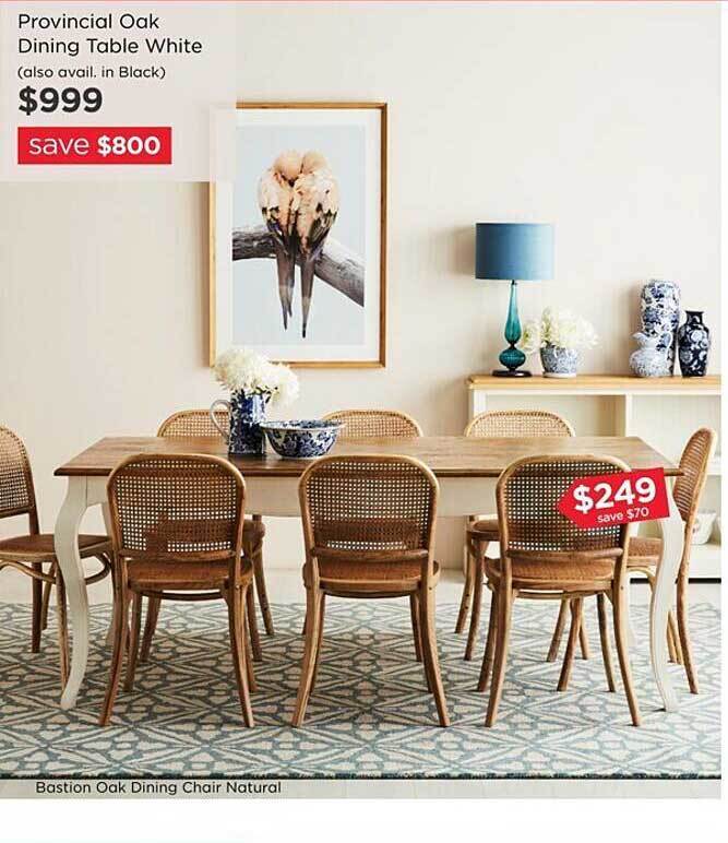 Provincial oak dining table white offer at Early Settler