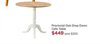 Provincial oak drop down cafe table