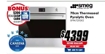 The Good Guys Smeg - 70cm Thermoseal Pyrolytic Oven - SFPA7395X2 offer