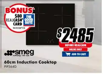 The Good Guys Smeg - 60cm Induction Cooktop - PIP364D offer