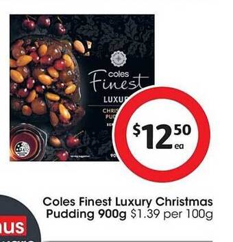 Coles Coles finest luxury christmas pudding offer