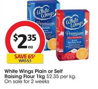 Coles White wings plain or self raising flour offer