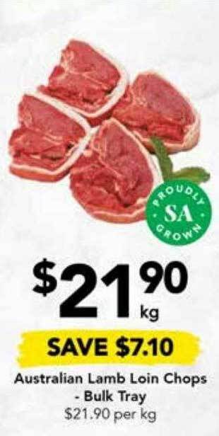 Australian lamb loin chops - bulk tray
