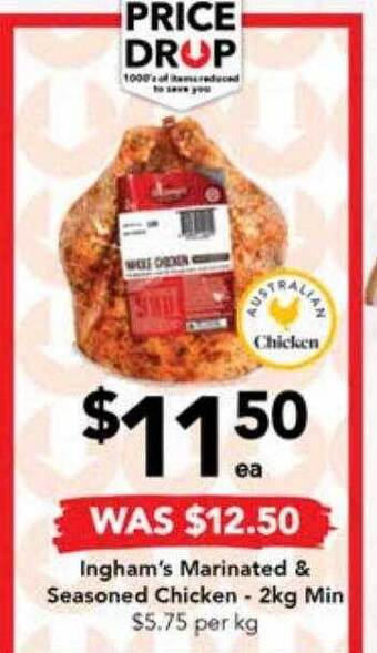 Drakes Ingham's marinated & seasoned chicken - 2kg min offer