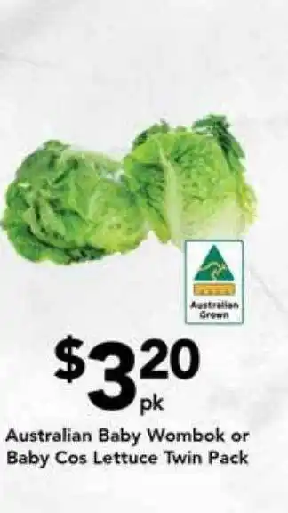 Drakes Australian baby wombok or baby cos lettuce twin pack offer
