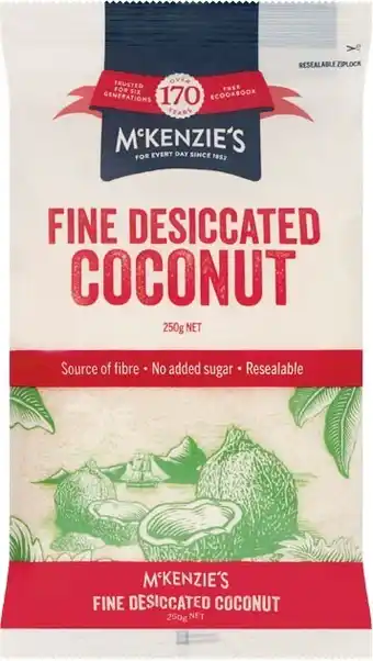 Woolworths Mckenzie’s fine desiccated coconut 250g offer