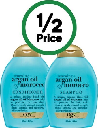 Woolworths Ogx shampoo or conditioner 385ml offer