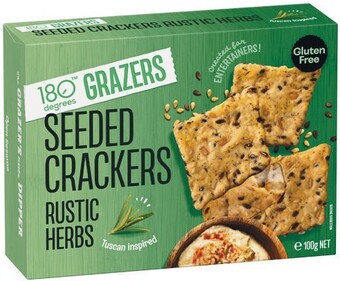 Woolworths 180 degrees grazers seeded crackers 100g offer