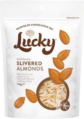 Woolworths Lucky almonds 110g offer