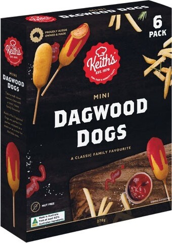Woolworths Keith’s foods mini dagwood dogs or mozzarella sticks 235-270g offer