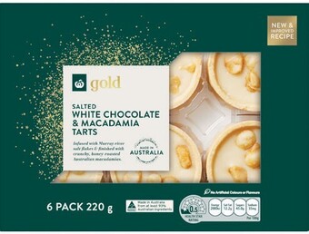 Woolworths Woolworths gold white chocolate & macadamia tarts pk 6 offer