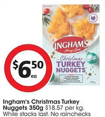 Coles Ingham's christmas turkey nuggets offer
