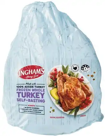 Woolworths Ingham’s frozen whole turkey* offer