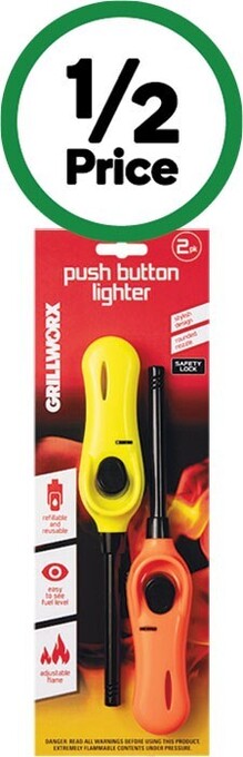 Woolworths Grillworx push button lighter pk 2 offer