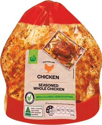 Woolworths Australian fresh rspca approved whole chicken seasoned & marinated – from the meat dept offer
