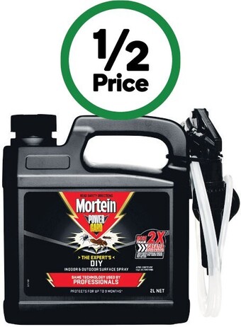 Woolworths Mortein powergard diy indoor & outdoor insect surface spray 2 litre offer