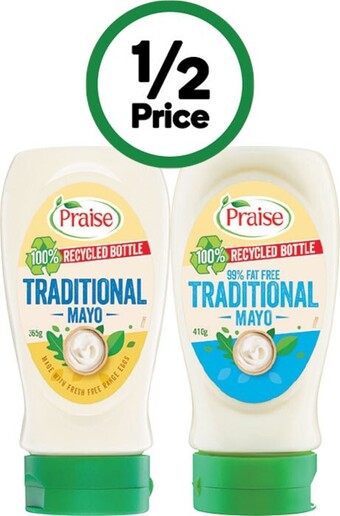 Woolworths Praise traditional mayonnaise 365-410g offer