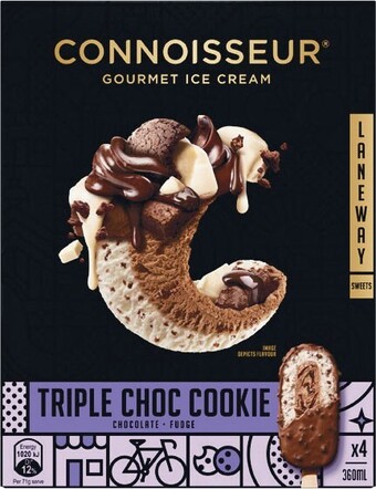 Woolworths Connoisseur ice cream sticks 360-400ml pk 4/6 – from the freezer offer