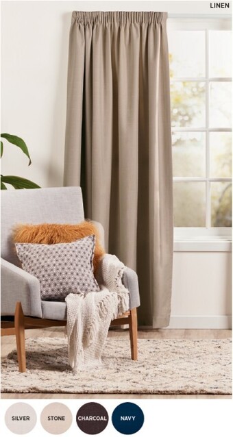 Spotlight Turner thermal pencil pleat curtains offer